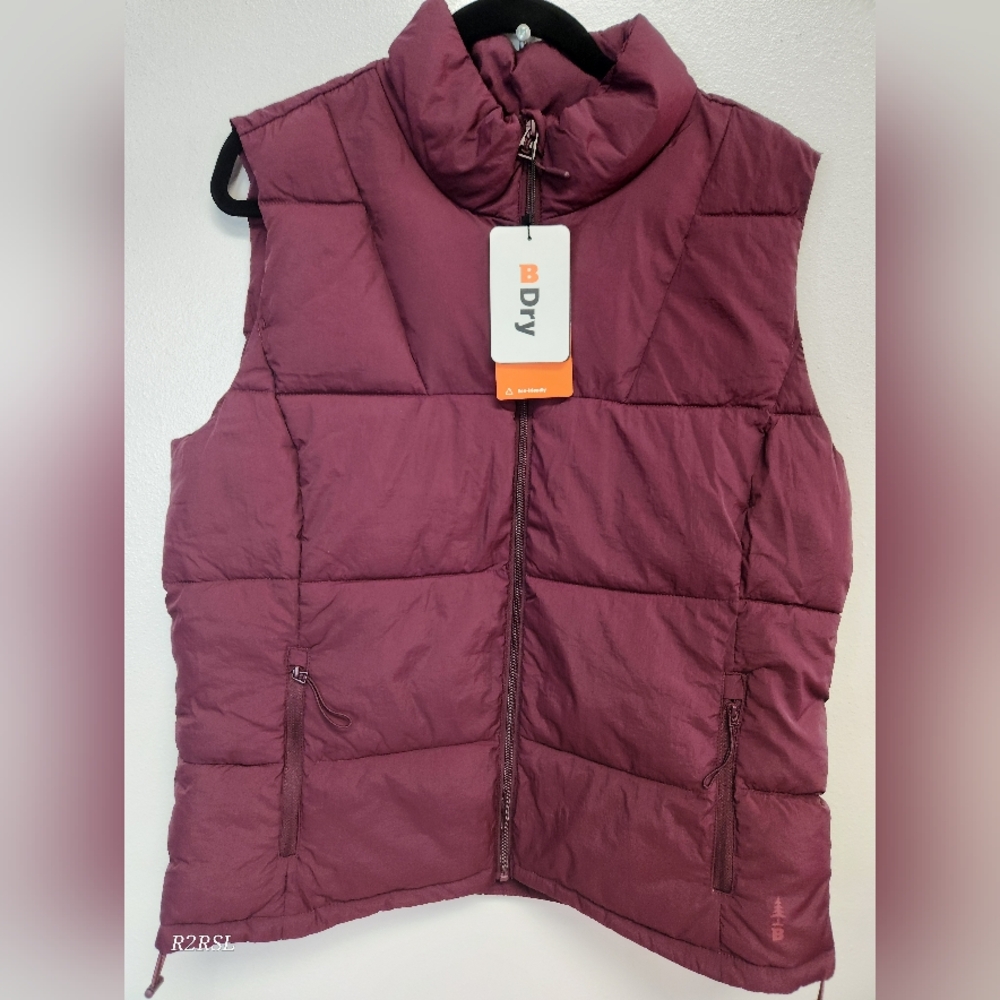 Bass Outdoor Quilt Vest Fig(burgungy) Womens L NWT